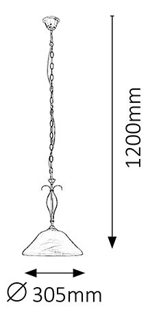 Viseća svjetiljka Katherine 7188 (antička bijela + staklo od rižinog kamena)