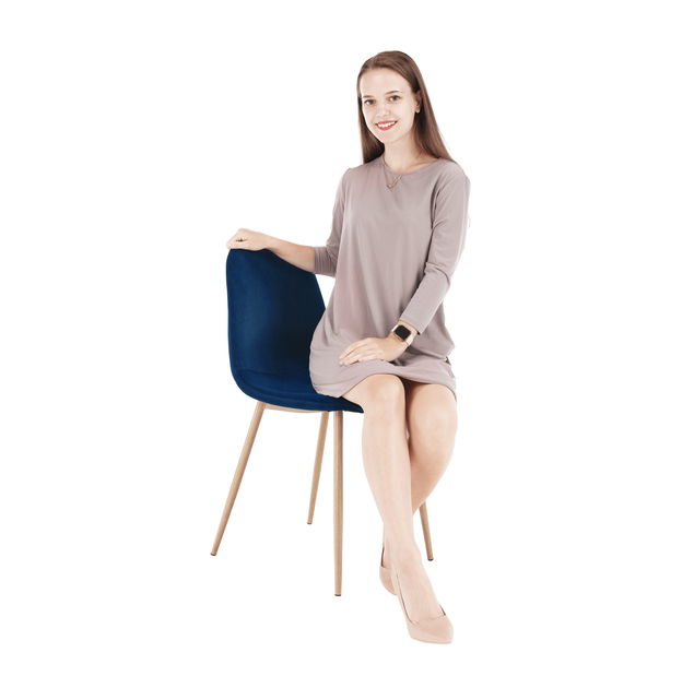 Jedálenská stolička Angelique (modrá + buk)