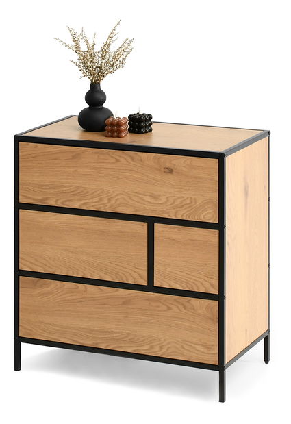 Comodă Soren Kom (stejar + negru)