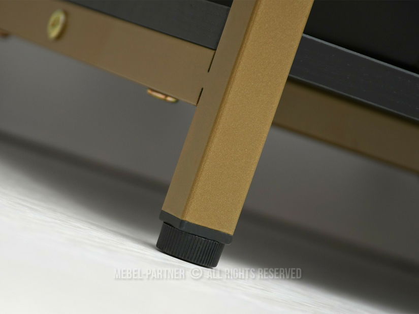 Regál Harp B (čierne drevo + zlatá)