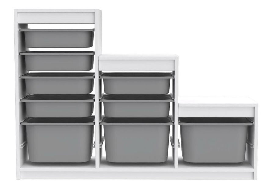 Organizator za igračke Dremonka 9 (bijela + siva)