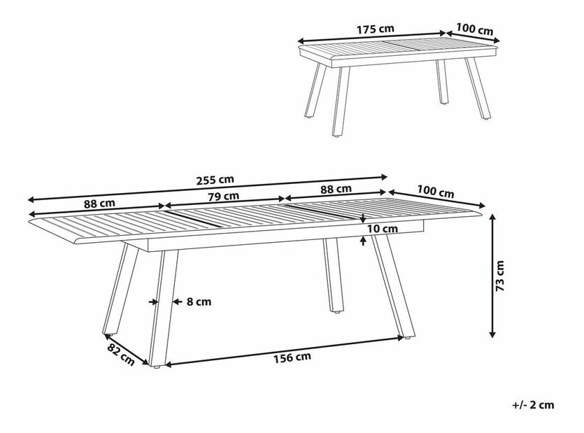 Záhradný stôl Pero (sivá)