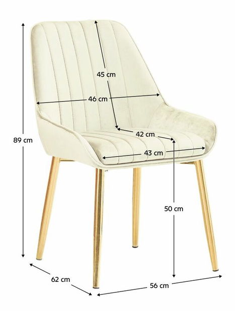 Scaun sufragerie Soddy (bej + gold crom + auriu) *vânzare stoc