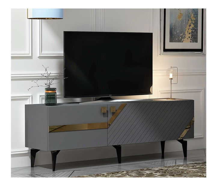 Masă TV/Dulap Tabivo (antracit + auriu) 