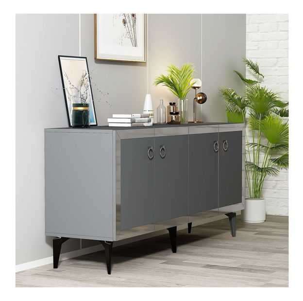 Szekrény Muvuta 1 (antracit + ezüst) 