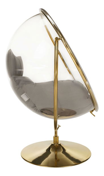 Függesztett hintafotel Belgica 2 (transzparens + arany + szürke) 