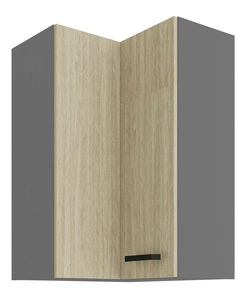 Dulap superior de bucătărie, de colț Scarmi 60 60 GN 90 2F 90 (Cadru: antracit + front: herringbone scandi)