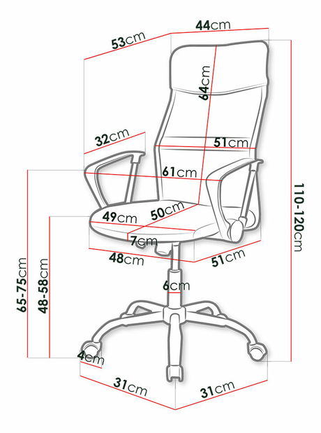 Kancelárska stolička Archie 06 (čierna + chrómová) 