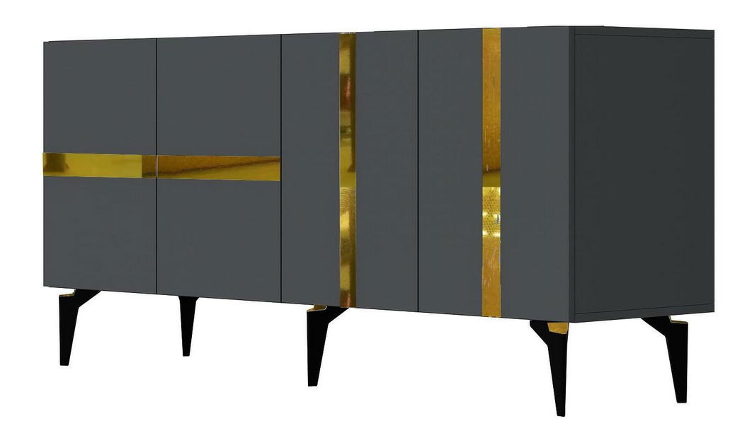 Skrinka Vekika 1 (antracit + zlatá) 