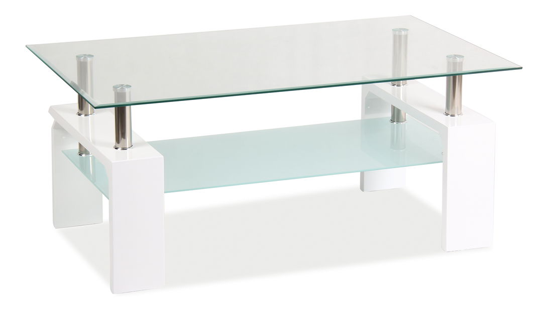 Konferenčný stolík Lugar Basic (lesk vysoký biely)