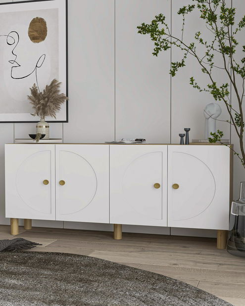 Komoda Incini (safirni hrast + bijela)