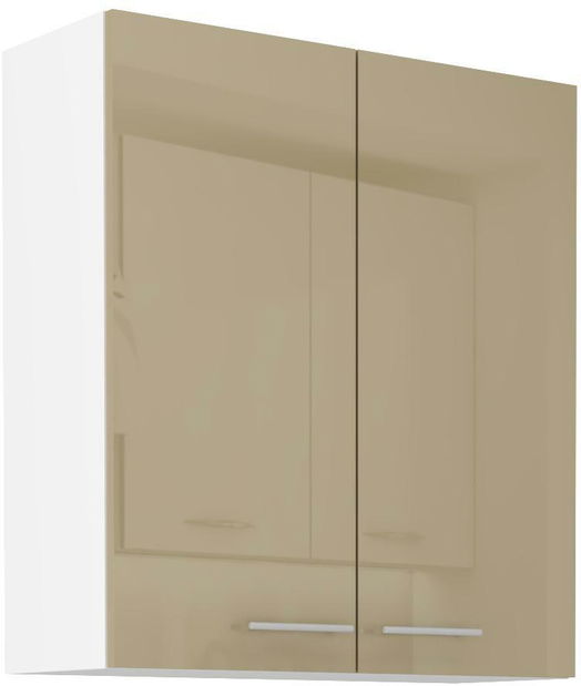 Horná kuchynská skrinka Lavera 80 G-90 2F (korpus: biela + front: lesk cappucino)