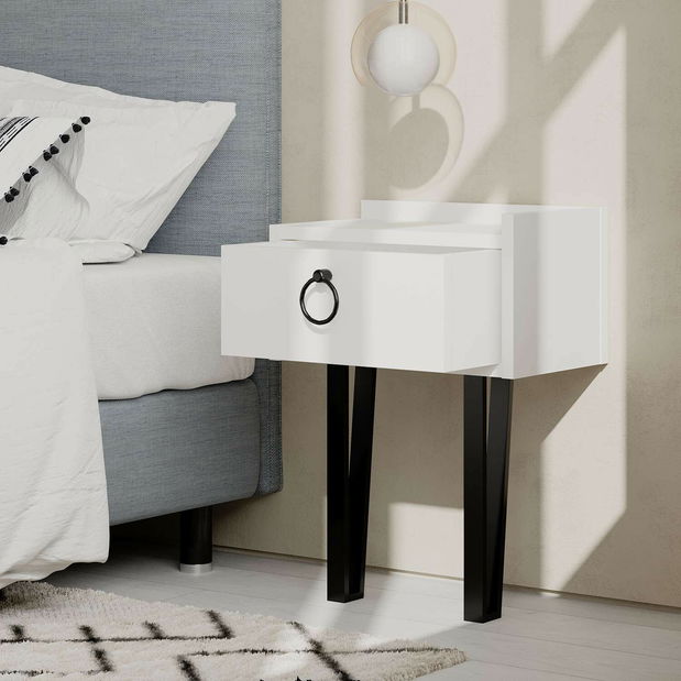 Éjjeliszekrény Asir Spongy (fehér)