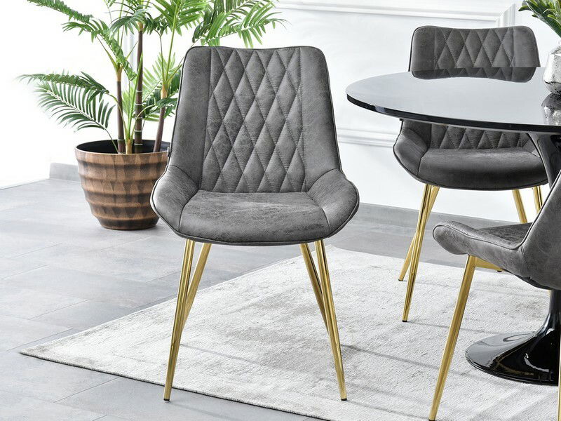 Stolička Aron (sivá + zlatá)