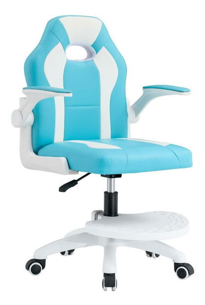 Dječja okretna stolica s naslonom za noge RAMIN (plava + bijela)