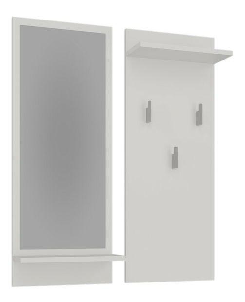 Set mobilier hol Reclemos 1 (alb) (cu oglindă)