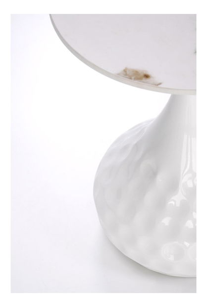 Măsuță Verdi (marmură albă + alb)