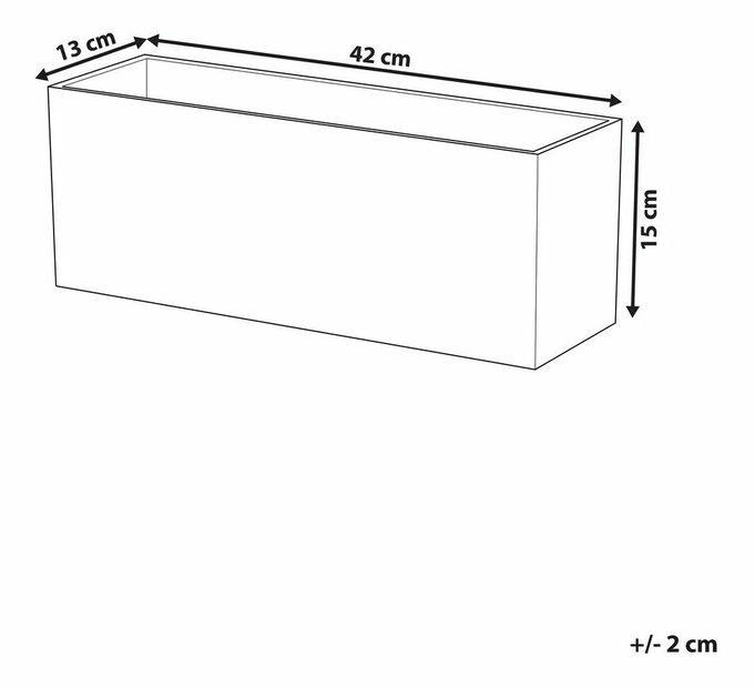 Virágtartó PARINGA 15x42x13 cm (kő) (fehér)