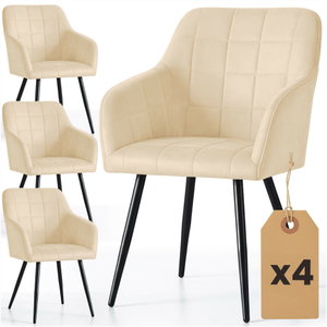 Set blagovaonskih stolica (4 kom.) Luksemburg (maslac + crna)