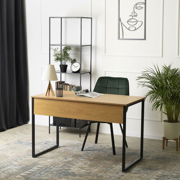 Masă de scris Regular (stejar auriu + negru) 