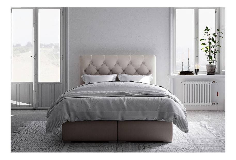 Pat matrimonial Boxspring 160 cm Elaine (cu saltele)