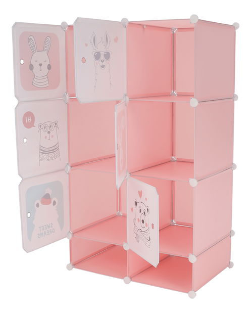 Modulárna skriňa Finnstar (ružová + detský vzor) *výpredaj