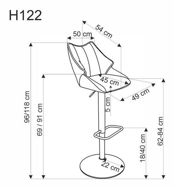 Bárszék Halmark (fekete + bézs)