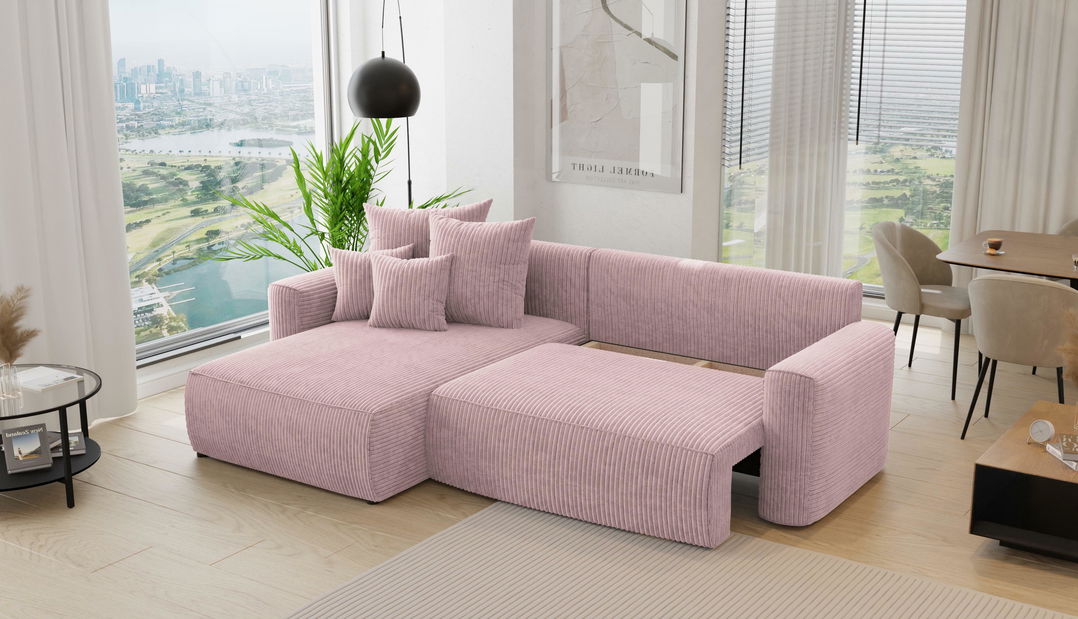 Kutna garnitura Baria (L) (puderasto ružičasta)