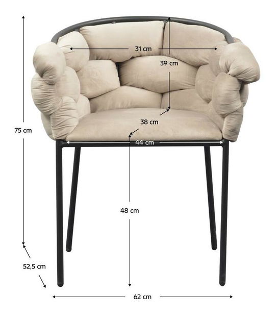 Étkezőszék Dorri (szürkésbarna + fekete)