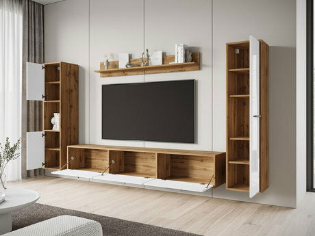 Mobilier living Ikinra XL (Alb + lucios Alb) 