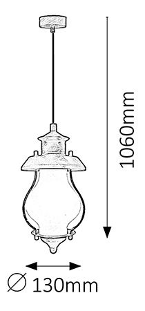 Függesztett lámpa Victorio 7348 (antik arany)