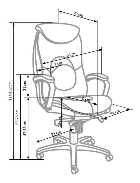 Scaun de birou York (negru)