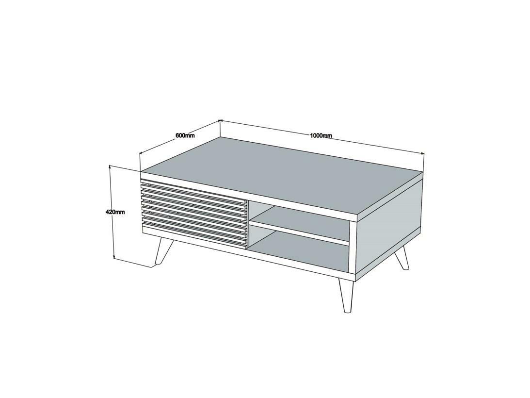 Masă de cafea Grando (Nuc + Alb)