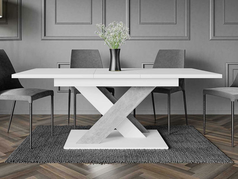 Blagovaonski stol Lezuma (bijela + beton) *rasprodaja 