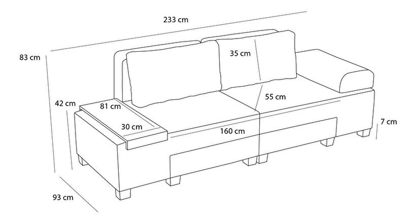 Sofa na razvlačenje Perenilla C (siva + orah)