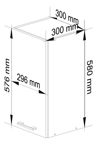 Dulap de bucătărie superior Organo W1 30 (alb + grafit)