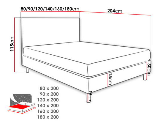 Manželská posteľ 140 cm Etel (ružová) (s roštom a matracom)
