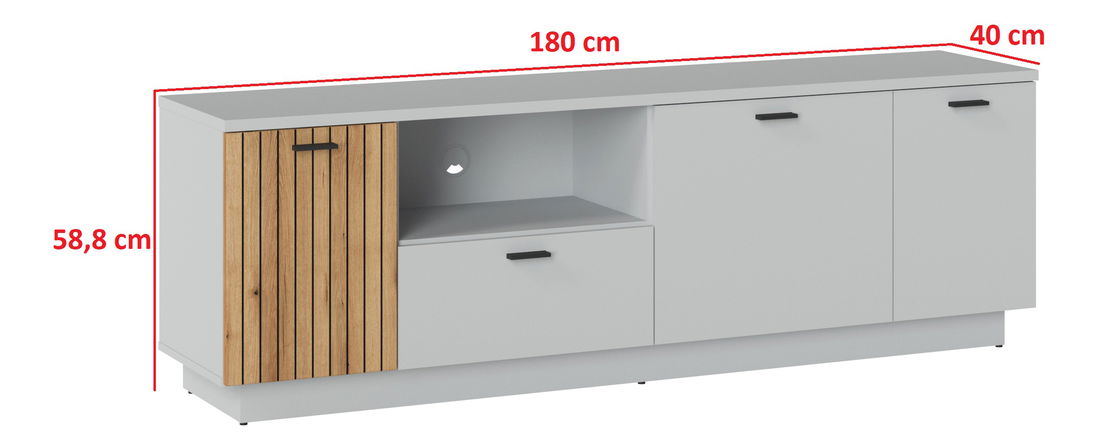 TV stolík/skrinka Veresa F04 (popol + dub coast evoke)