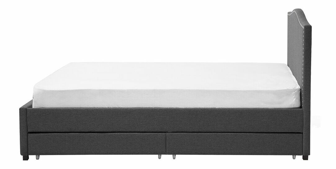 Manželská posteľ 160 cm MONTHY (s roštom a úl. priestorom) (sivá)