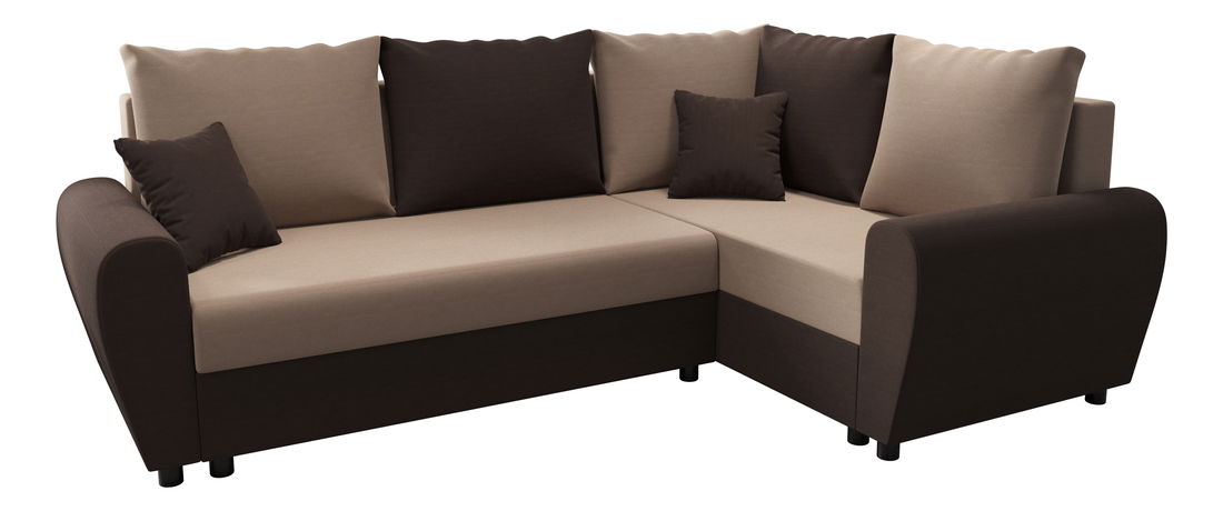 Rohová sedacia súprava Fleur Plus (tmavohnedá + béžová) (P)