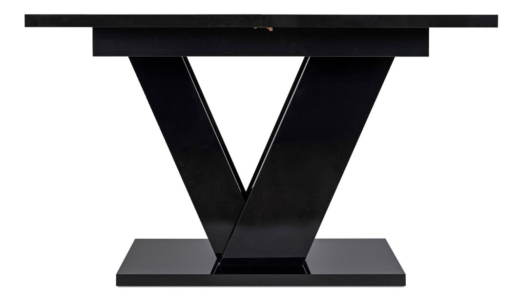 Rozkladací jedálenský stôl Comentado (lesk čierny) (pre 4-6 osôb)