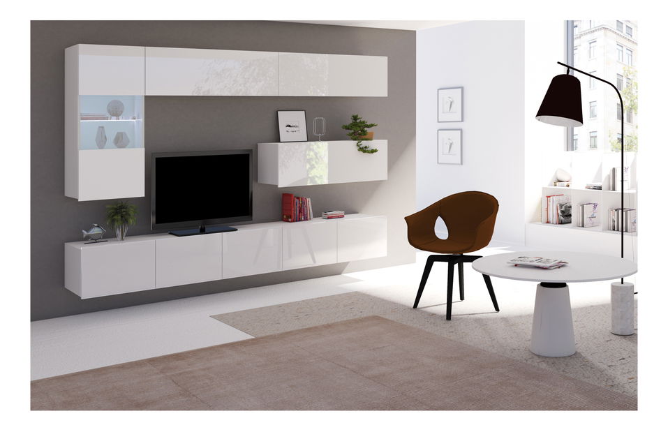 Mobilier living Calabria C4 (Alb) (fără iluminat)