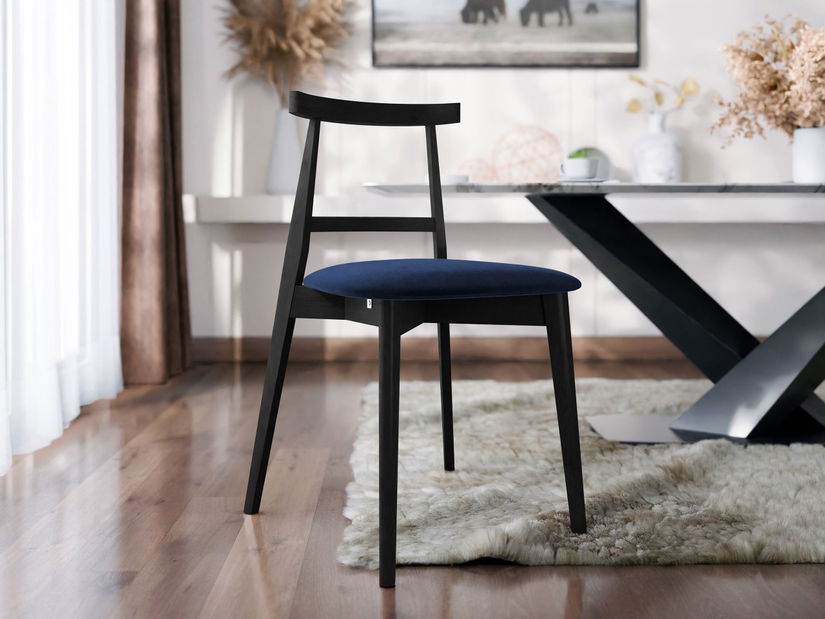 Scaun sufragerie KD 71 (Negru + albastru) 