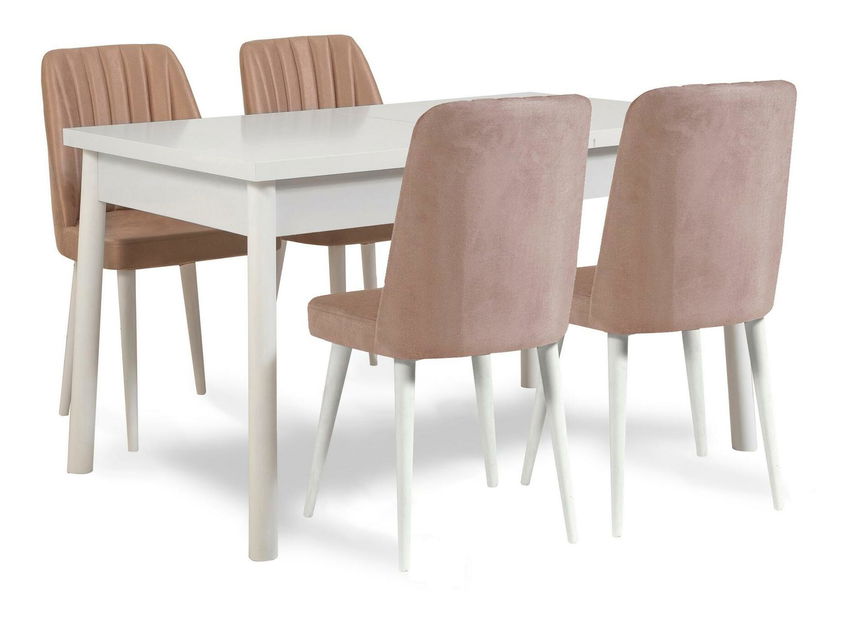 Jedálenský set Bimuvo 5 (biela + kameň) (pre 4 osoby)