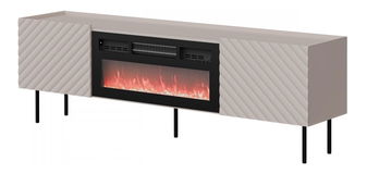 TV szekrény kandallóval Grotzi 180 2D (kasmír + fekete) 