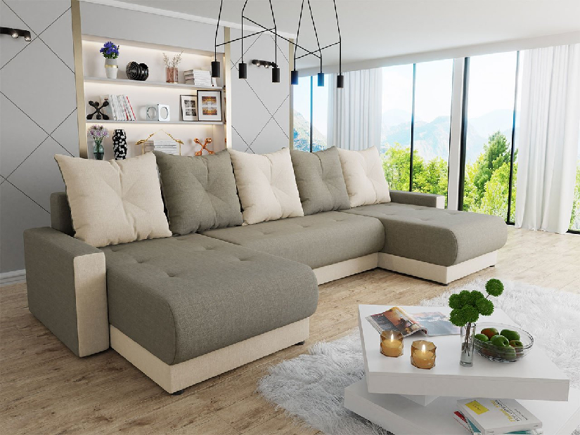 Sofa na razvlačenje s prostorom za odlaganje Jasmine U (Lux 01 + Lux 26)