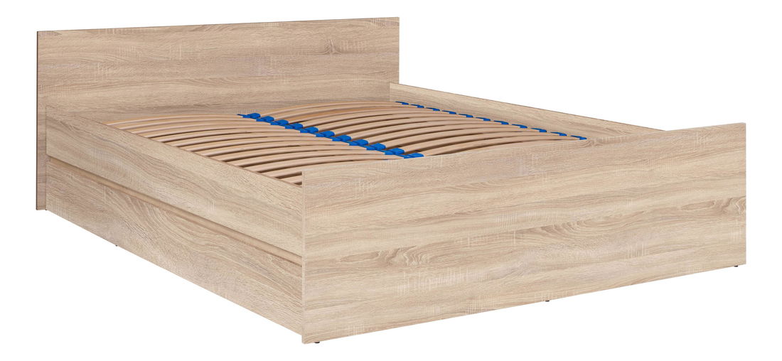 Pat matrimonial 160x200 cm Cortez C 16 (stejar sonoma) (cu somieră)