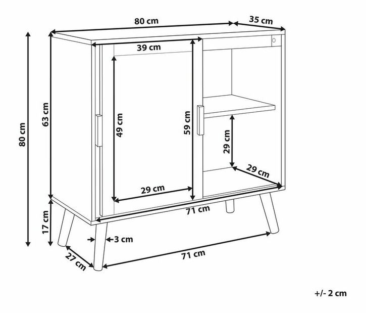 Skrinka Hawkins (svetlé drevo)