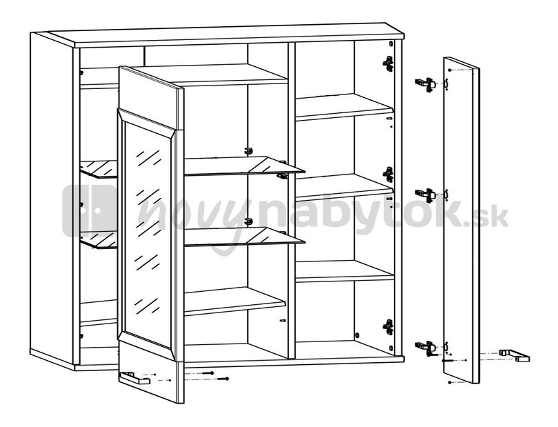 Vitrína na stenu BRW Dolomit SFW1W1D/13/8