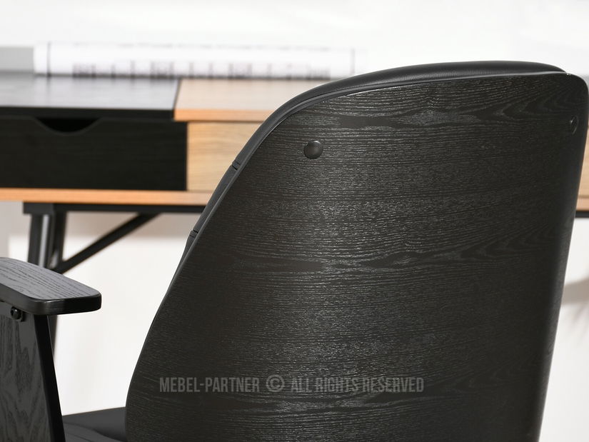 Fotelja Raynold (crno drvo + krom)